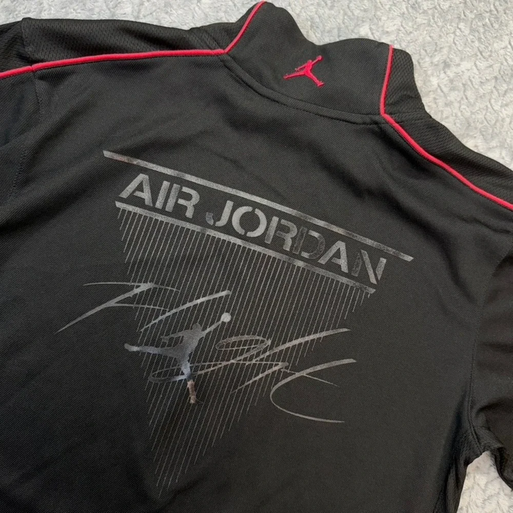 Jordan Flight Jacket Boys Large 16/18 Black Red Full Zip Track Mock Neck